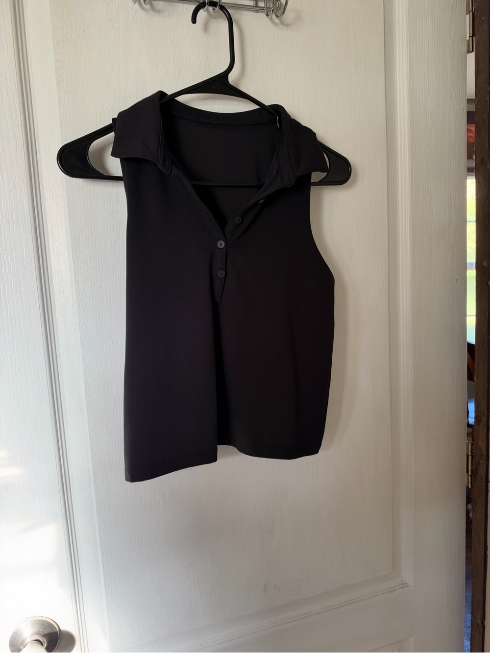 2 Sleeveless Polo Tank Tops - Black and White